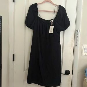 Black Short Sleeve Mini Dress